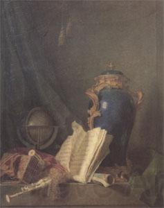 Henri-Horace Roland de La Porte Still Life with a Vase of Lapis a Globe and Bagpipes (san 05) Spain oil painting art